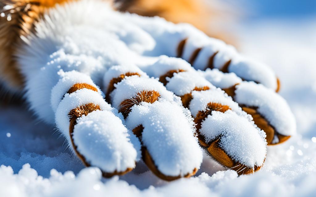protecting outdoor cats' paws and skin in winter