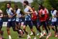 England soccer players bomb off diving board like a teammate wasn’t just injured in a freak accident